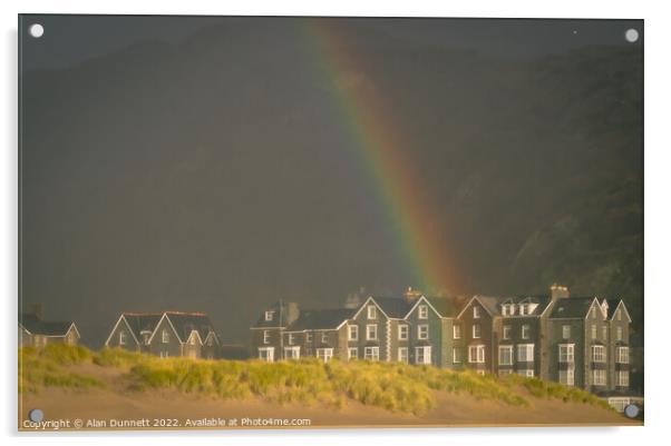 Barmouth rainbow Acrylic by Alan Dunnett