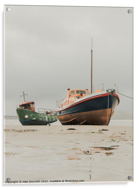 Beached in fog Acrylic by Alan Dunnett