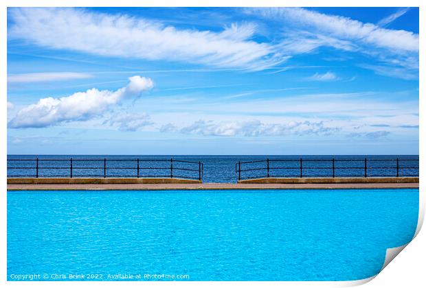 Outdoor swimming pool in Llandudno Wales UK Print by Chris Brink