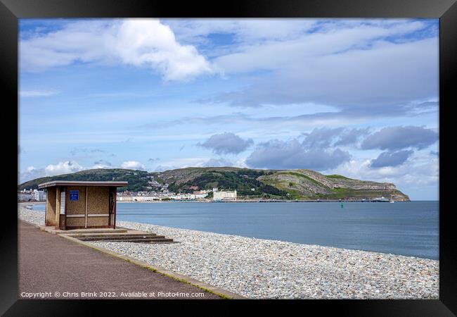 Llandudno sea front with pier in Wales UK Framed Print by Chris Brink