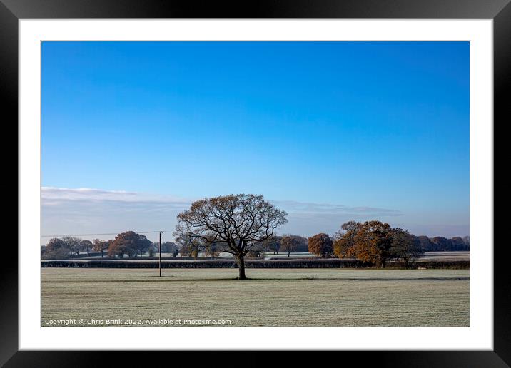 The real Cheshire countryside in winter Framed Mounted Print by Chris Brink