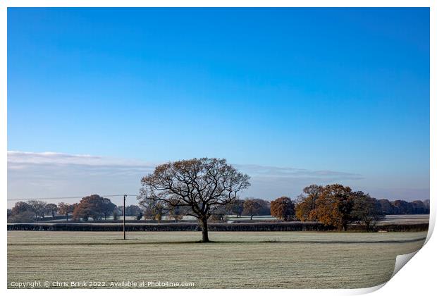 The real Cheshire countryside in winter Print by Chris Brink