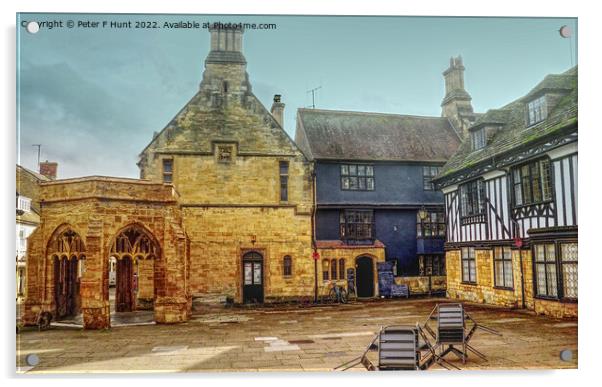 The Parade Sherborne Dorset Acrylic by Peter F Hunt