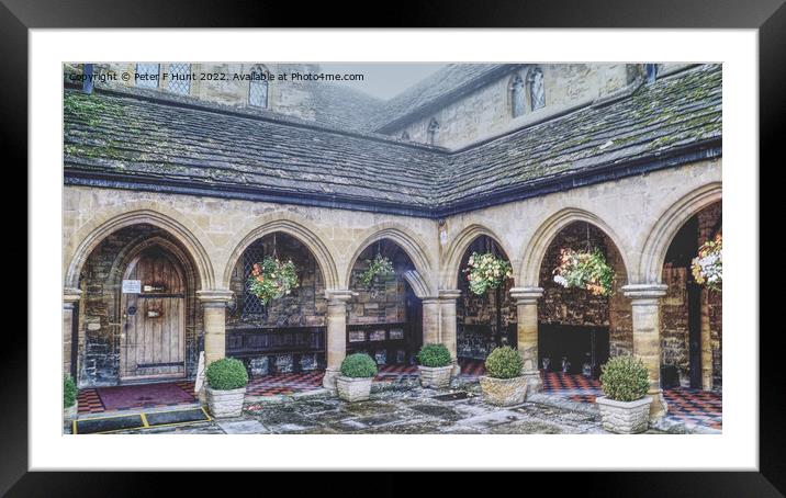The Cloisters St Johns Almshouse Sherborne Dorset Framed Mounted Print by Peter F Hunt