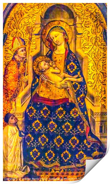 Virgin of the Remedies Painting Seville Cathedral Spain Print by William Perry