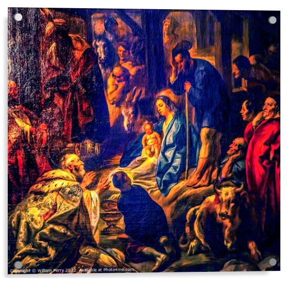 Adoration Magi Nativity Virgin Mary Painting Seville Cathedral S Acrylic by William Perry