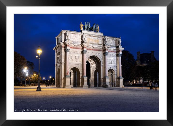 The Arc de Triomphe du Carrousel located in the Place du Carrousel, Paris, France Framed Mounted Print by Dave Collins