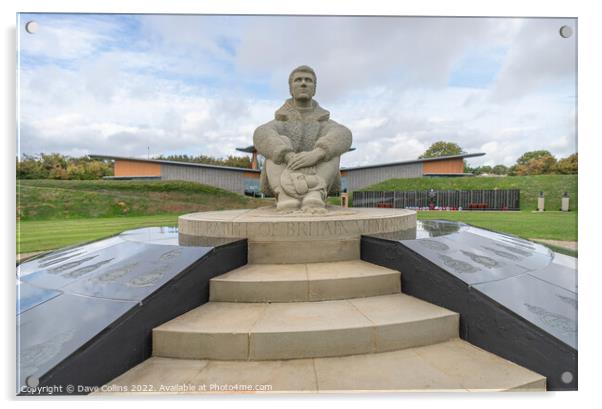 The central statue at the RAF Battle of Britain Memorial with the visitor centre in the background, Capel-le-Ferne, England Acrylic by Dave Collins