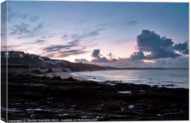 Beautiful Cornish Sunrise, Porthleven Bay Canvas Print by Gordon Maclaren