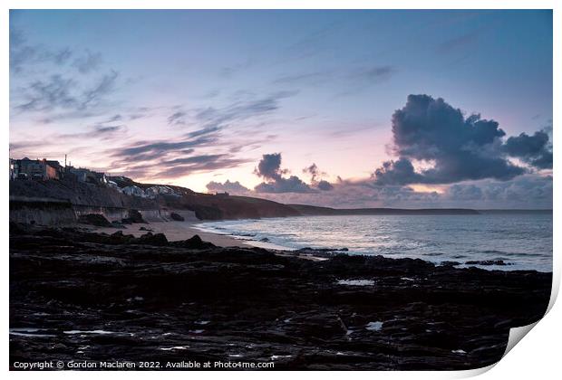 Beautiful Cornish Sunrise, Porthleven Bay Print by Gordon Maclaren
