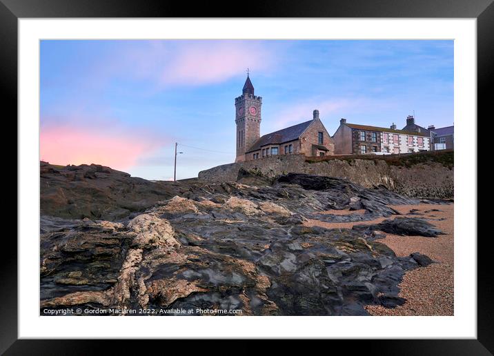 Beautiful Sunrise over Porthleven Clock Tower Framed Mounted Print by Gordon Maclaren