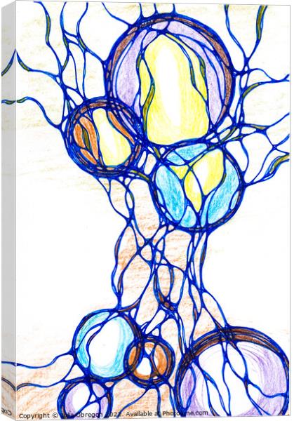 Hand-drawn neurographic illustration. Canvas Print by Julia Obregon