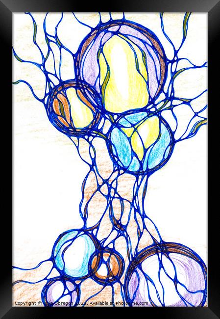 Hand-drawn neurographic illustration. Framed Print by Julia Obregon
