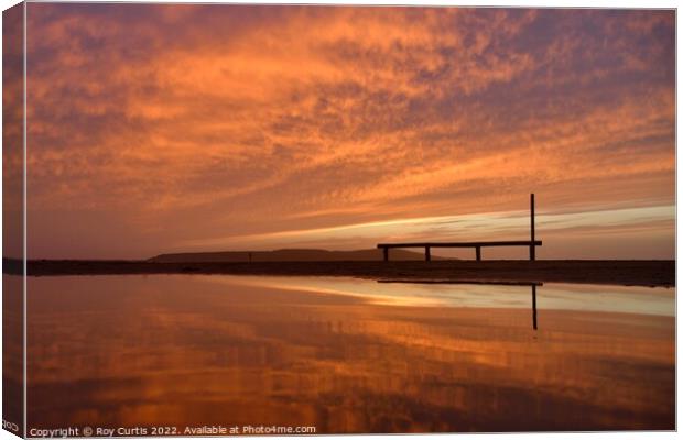 Sunset Sky Reflection - 1 Canvas Print by Roy Curtis
