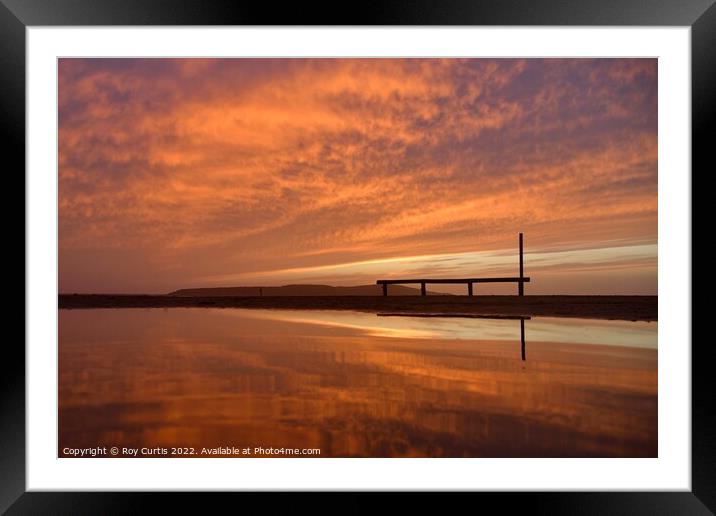 Sunset Sky Reflection - 1 Framed Mounted Print by Roy Curtis