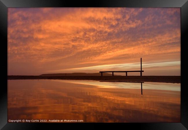 Sunset Sky Reflection - 1 Framed Print by Roy Curtis