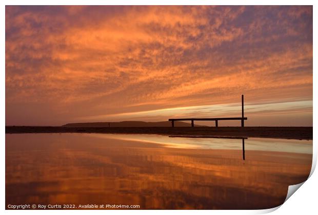 Sunset Sky Reflection - 1 Print by Roy Curtis