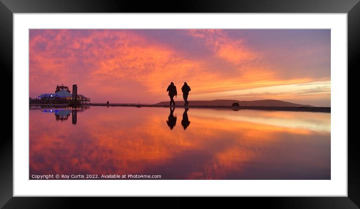 Sunset Sky Reflection 3 Framed Mounted Print by Roy Curtis