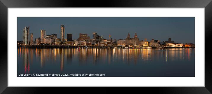 "Lights On" The Iconic Liverpool Waterfront Framed Mounted Print by raymond mcbride