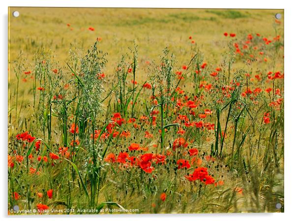 Poppy Field Acrylic by Nicky Vines