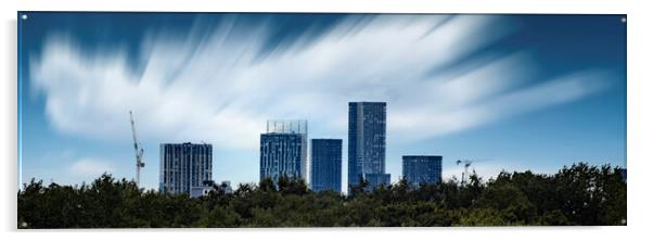 A Manchester Skyline Acrylic by Glen Allen