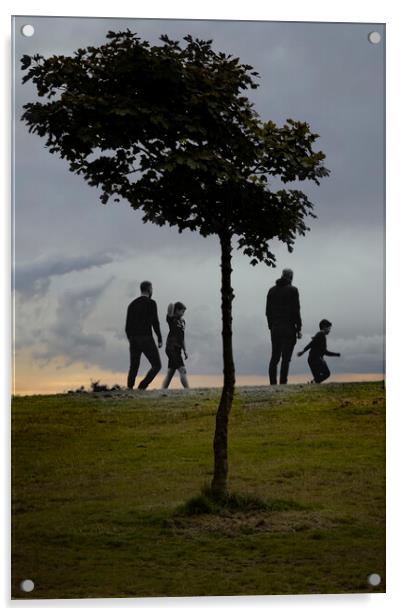 Family Walk Acrylic by Glen Allen
