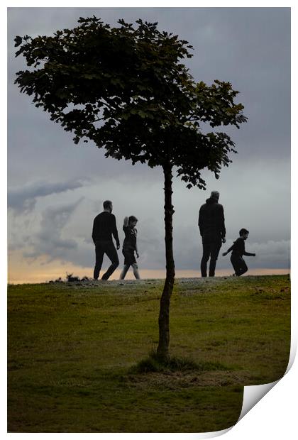Family Walk Print by Glen Allen