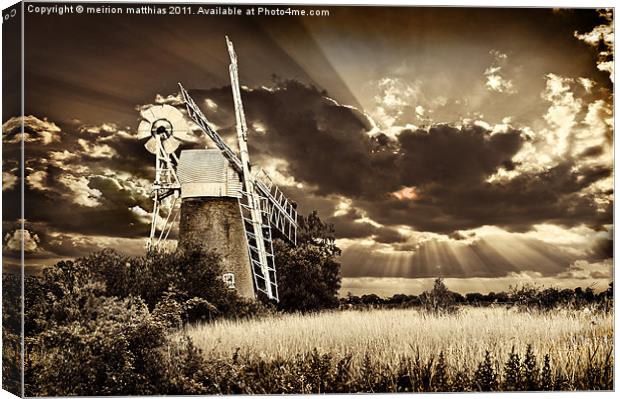 windmill Canvas Print by meirion matthias