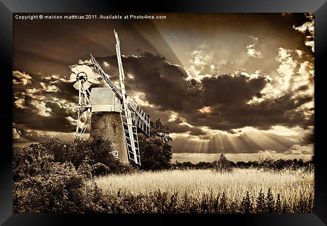 windmill Framed Print by meirion matthias