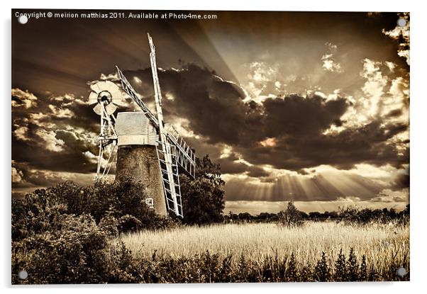 windmill Acrylic by meirion matthias