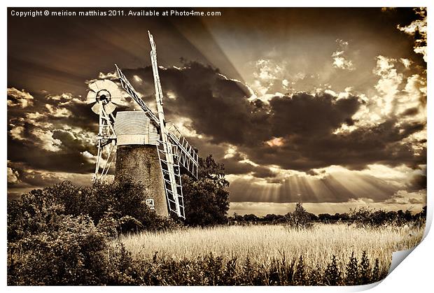 windmill Print by meirion matthias