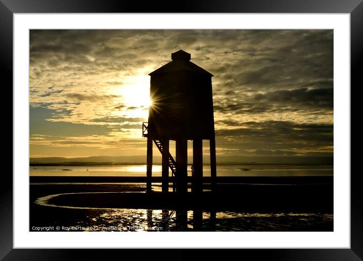 Lighthouse Sunset Framed Mounted Print by Roy Curtis