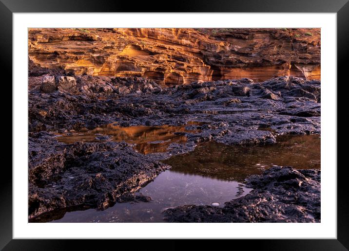Rockpool at Amarilla mountain, Tenerife Framed Mounted Print by Phil Crean