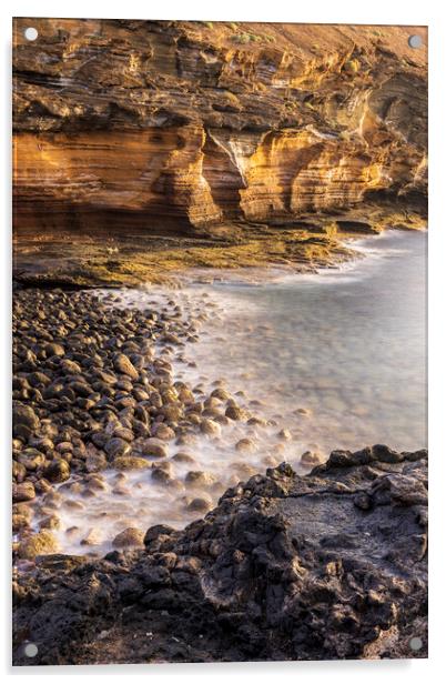 Long exposure seascape Tenerife Acrylic by Phil Crean
