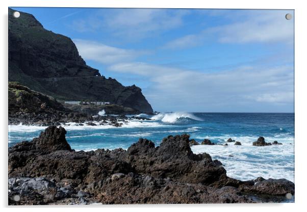 Buenavista seascape Tenerife Acrylic by Phil Crean