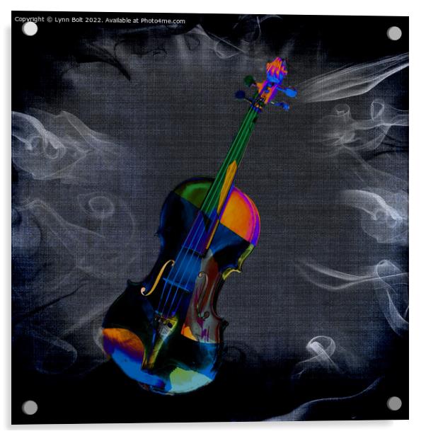 Smoking Colourful Fiddle Acrylic by Lynn Bolt