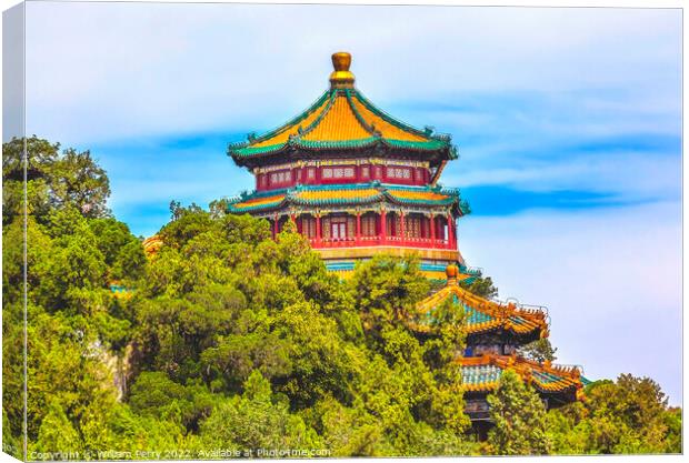 Longevity Hill Pagoda Buddha Tower Summer Palace Beijing China Canvas Print by William Perry