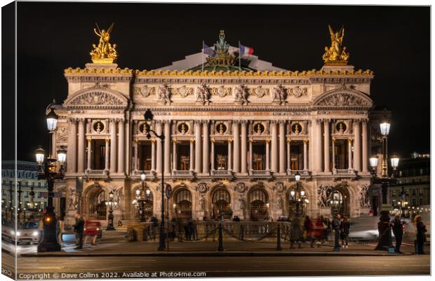 The Palais Garnier also known as Opera Garnier in the Place de l'Opera, Paris, France Canvas Print by Dave Collins