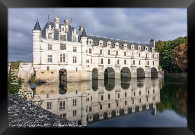 Château de Chenonceau reflected in the River Cher, Indre-et-Loire, Centre-Val de Loire, France Framed Print by Dave Collins