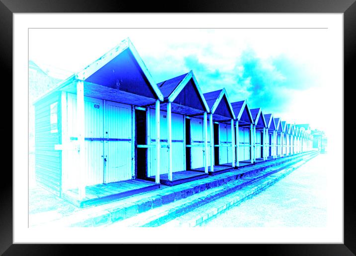 Beach Hut - Blue Framed Mounted Print by Glen Allen