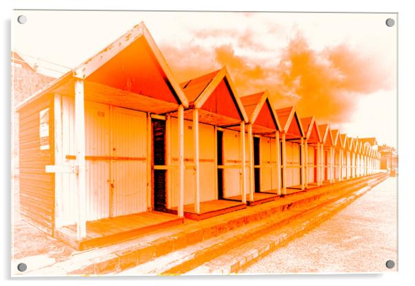 Beach Hut - Tangerine Acrylic by Glen Allen