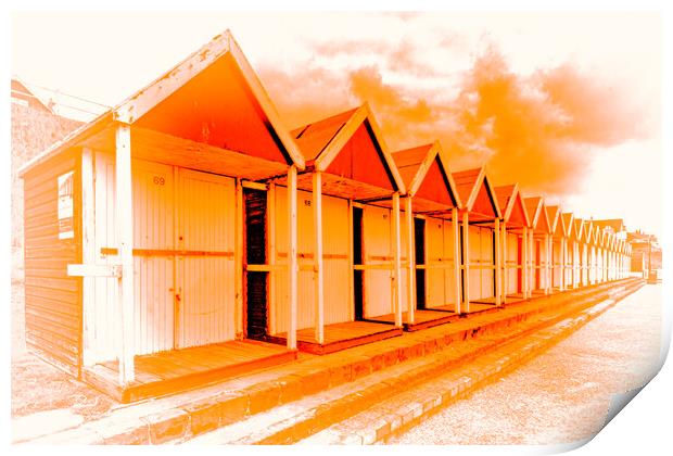 Beach Hut - Tangerine Print by Glen Allen