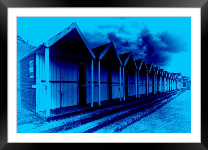 Beach Hut - Inky Blue Framed Mounted Print by Glen Allen