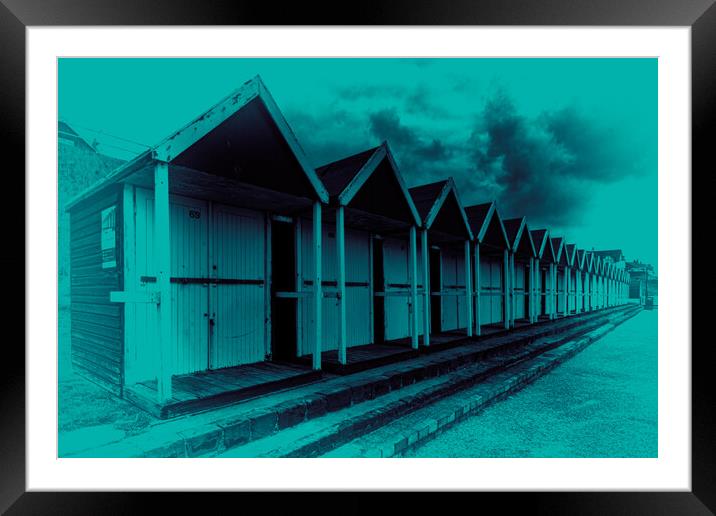 Beach Hut - Teal Framed Mounted Print by Glen Allen