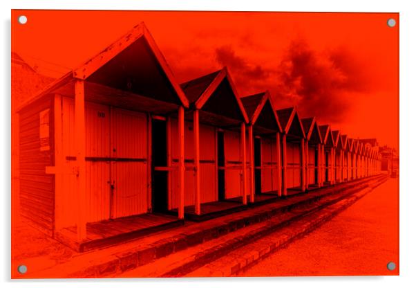 Beach Hut - Deep Red Acrylic by Glen Allen