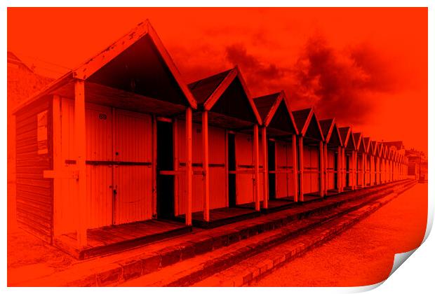Beach Hut - Deep Red Print by Glen Allen