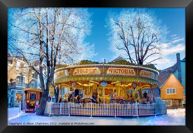 York Winter Carousel Framed Print by Alison Chambers