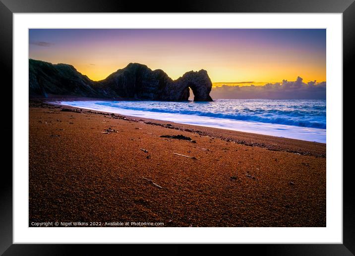 Durdle Door Framed Mounted Print by Nigel Wilkins