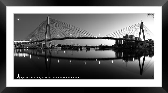 The Full Span - Anzac Bridge - Sydney Framed Mounted Print by Mark Lucey