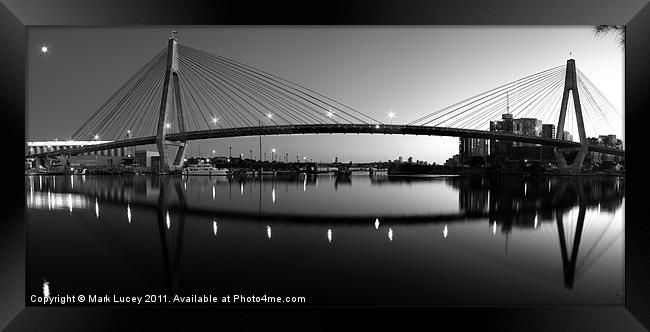 The Full Span - Anzac Bridge - Sydney Framed Print by Mark Lucey